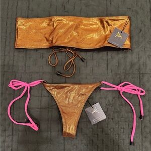 Meltdown Gold and Pink Women's Swimwear Set